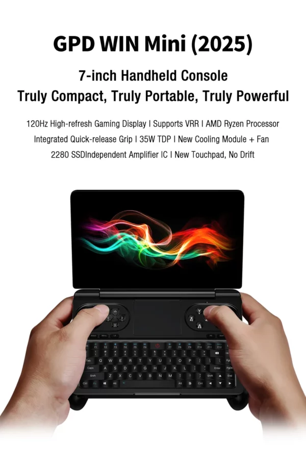 GPD-Mini disque dur SSD AMD Ryzen 8840U, 16 Go, 32 Go, 1 To, 2 To, processeur HXsuspec, ordinateur portable de jeu WIN 2025, déterminer – Image 5