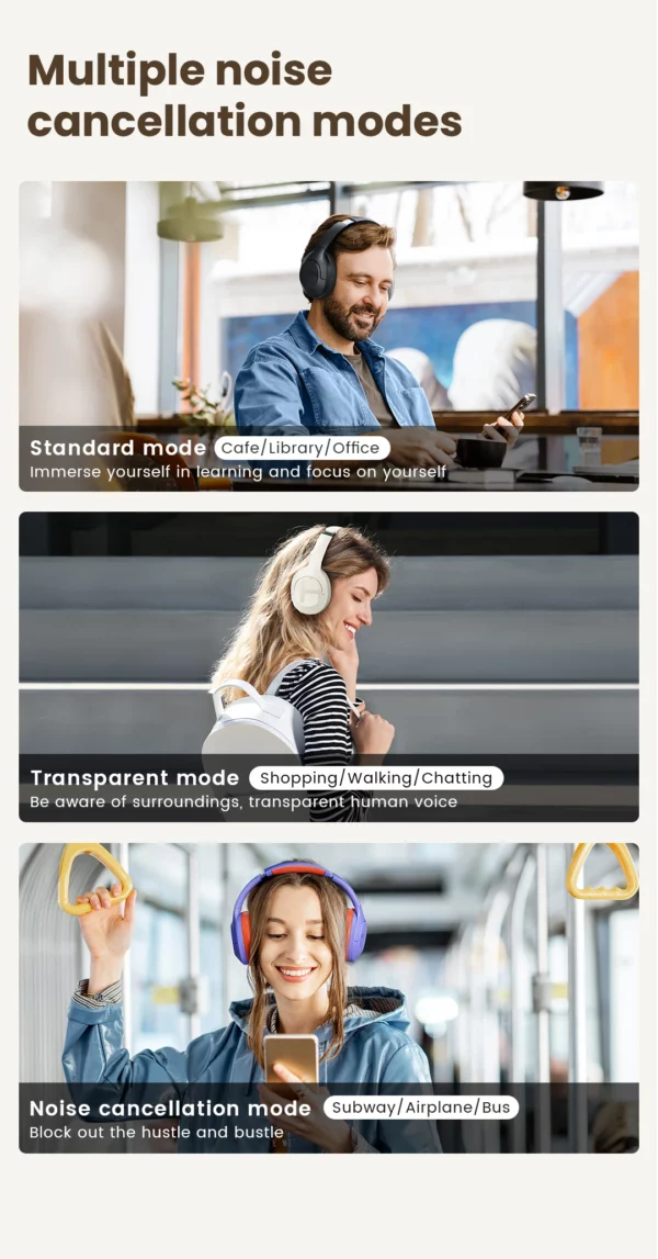 HAYLOU-Écouteurs sans fil S35 ANC, Bluetooth 5.2, 40mm, autonomie de 60 heures – Image 15