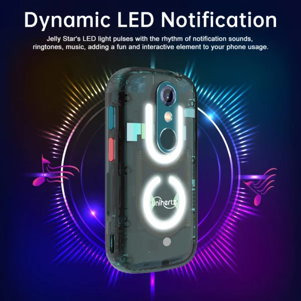 Unihertz Jelly Star Mini Smartphone 8GB 256GB lumière Led débloqué coque arrière transparente téléphones portables pour téléphone de rechange – Image 16