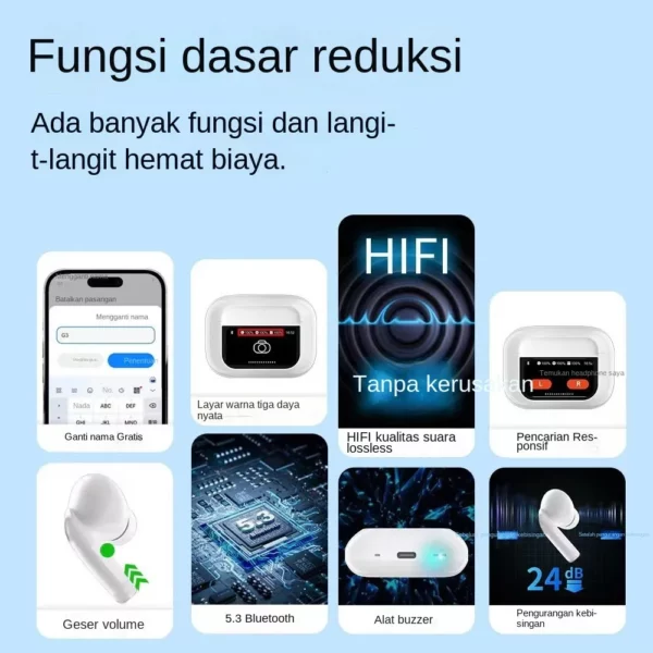 Nouveau pour Sooyn écouteurs Audio portables bluetooth sans fil contrôle par application originale temps de travail 68 heures réduction du bruit A9 pro LZ-G4 – Image 25
