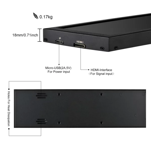 Wisecoco 8.8 pouces 1920x480 longue bande moniteur Portable écran externe ordinateur Portable affichage pour ordinateur Raspberry pi 4 3 B Aida64 – Image 6