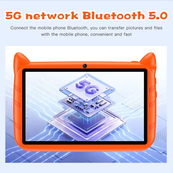 Nouveau 7 pouces modèle de bande dessinée enfants tablettes Quad Core 4GB + 64GB ROM Bluetooth 5G WiFi apprentissage jeux éducatifs tablette cadeau pour enfants – Image 10