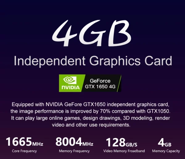 Ordinateur portable de jeu crelander 16,1 pouces Intel Core i9 10e génération NVIDIA Graphics GTX 1650 IPS écran 144hz ordinateur portable de jeu – Image 12