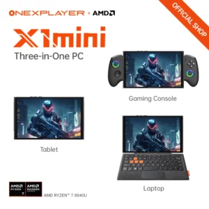 OneXFirst bronchmini AMD R7-8840U PC Game Console 3 IN 1 Ordinateur Portable Tablette 8.8 Pouces LTPS Écran Tactile Ordinateur Poignées Contrôleur Amovible