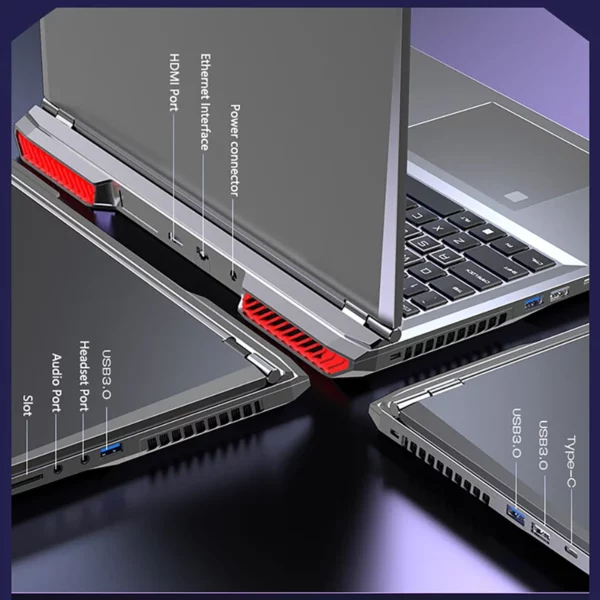 Ordinateur Portable de jeu 16 pouces Intel Core i9-12900H NVIDIA RTX 3060 6G Windows 11 64GB DDR4 4TB SSD WiFi5 BT5.2 Portable caméra HD ordinateur Portable – Image 3