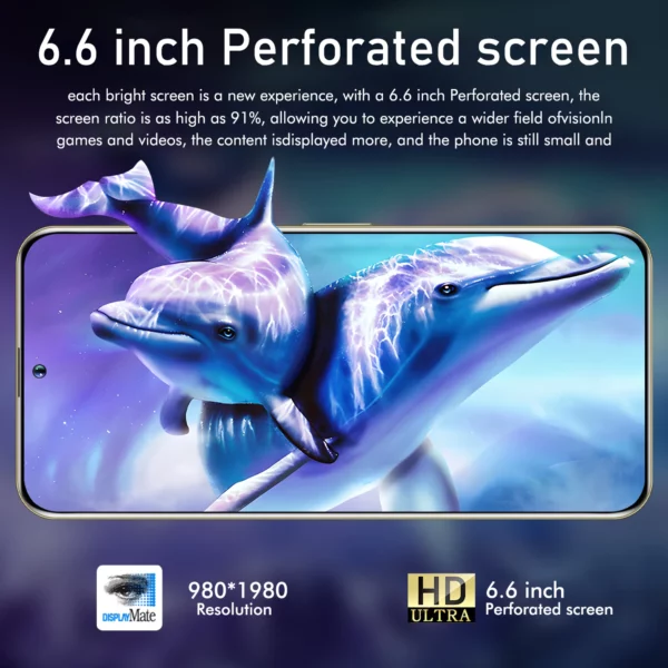 X18 Smartphone Android 6.6 pouces 128GB ROM 8GB RAM 4G réseau double SIM téléphones portables Google Play Store 5200mah téléphones mobiles – Image 3