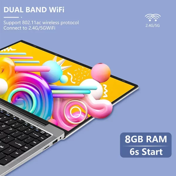 Ordinateur portable de travail de bureau commercial Celeron N4000 Windows 11 Pro de 14 pouces - 8 Go de RAM MAX 1 To SSD - WiFi 2,4 G et 5,0 Go, Bluetooth – Image 5