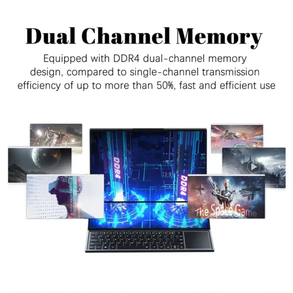 Intel Xeon W-10855M 16.1 + 14.1 pouces double écran 64GB DDR4 4 to SSD pavé tactile caméra HD 6 cœurs 12 fils 5.1GHz ordinateur portable de jeu – Image 4