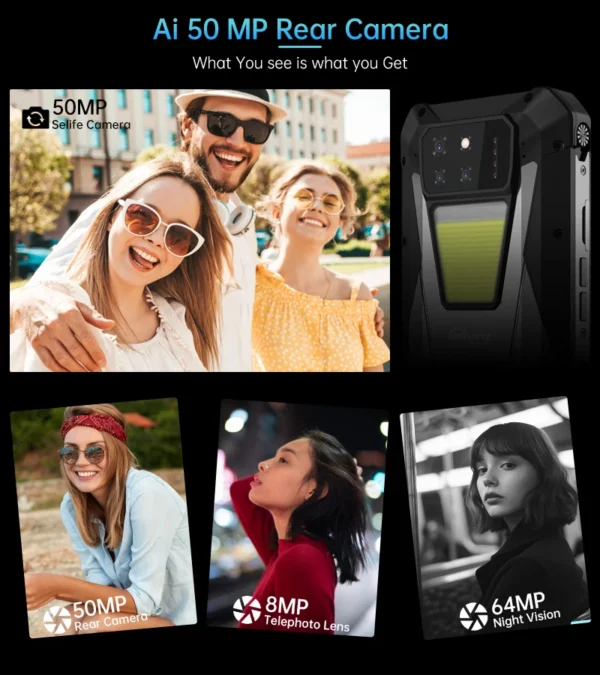 Unihertz tank 3s 8849 smartphone alimenté avec projecteur 24GB 256GB Dimension 8200 téléphone portable 15600mAh 66W chargeur 64MP 5G téléphone – Image 27