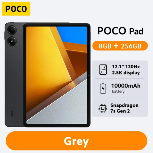 POCO Pad Tablette , 8 Go, 256 Go, 33W, 10000mAh, Snapdragon 7s, Isabel 2 Octa Core, 12.1 en effet, 120Hz, écran 2.5K, version globale – Image 6