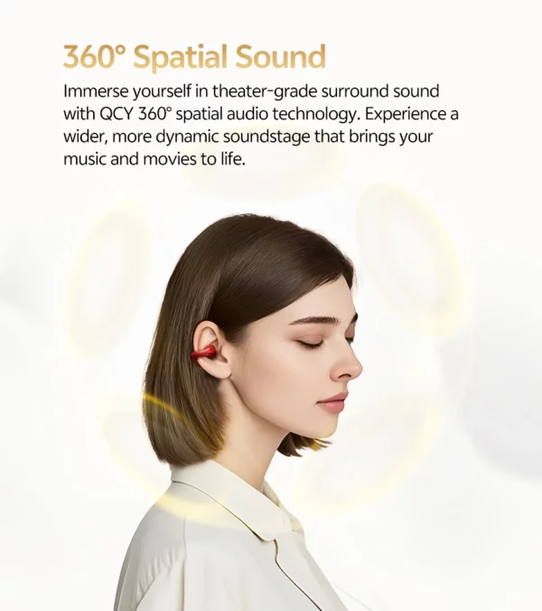 QCY Crossky C30S écouteurs sans fil à oreille ouverte haute résolution avec LDAC écouteurs à pince Bluetooth 6.0 Clip sur OWS casque de sport 40 heures – Image 35