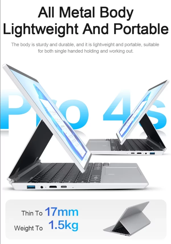 CRELANDER Ordinateur portable 2 en 1 avec écran tactile rotatif à 360 °, Windows 11, Intel N5105, 16 Go de RAM, 14 pouces – Image 13