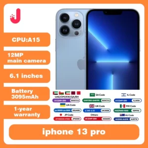 iPhone 13 Pro débloqué 128 Go/256 Go ROM Smartphone A15 Face ID 6.1 "écran OLED 12MP caméra iphone 13pro