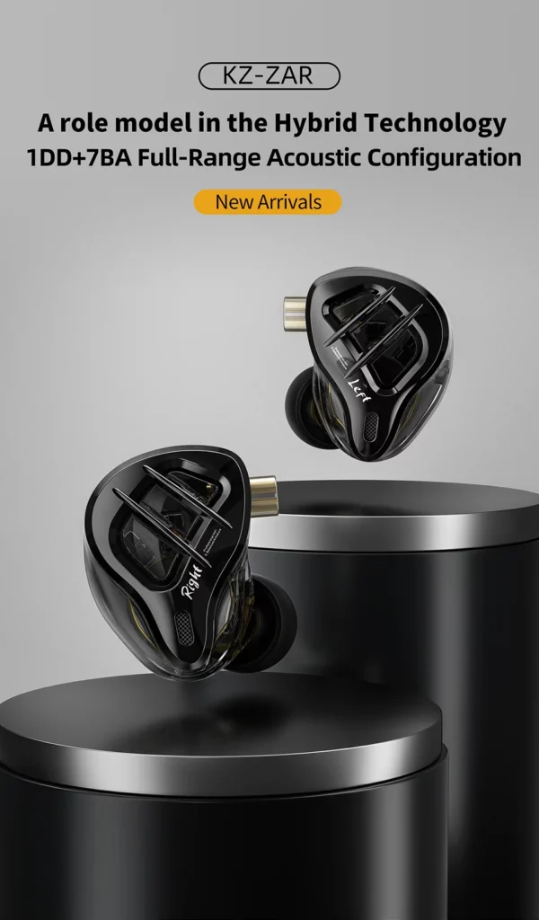 KZ ZAR HiFi filaire écouteur dans l'oreille moniteur écouteurs technologie hybride 7BA + 1DD IEM casque avec Microphone basse téléphone casque – Image 9