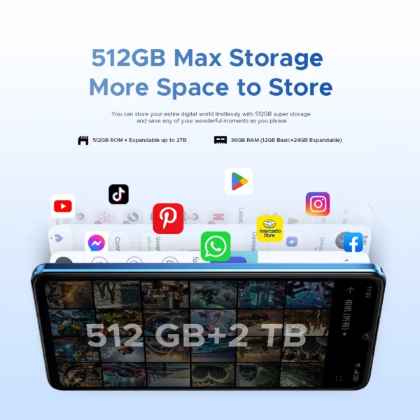 DOOGEE Note59 Pro + 5G Smartphone Android 15 Version mondiale 6250mAh batterie 6.75 ''120Hz affichage 12GB 512GB téléphone portable NFC – Image 6