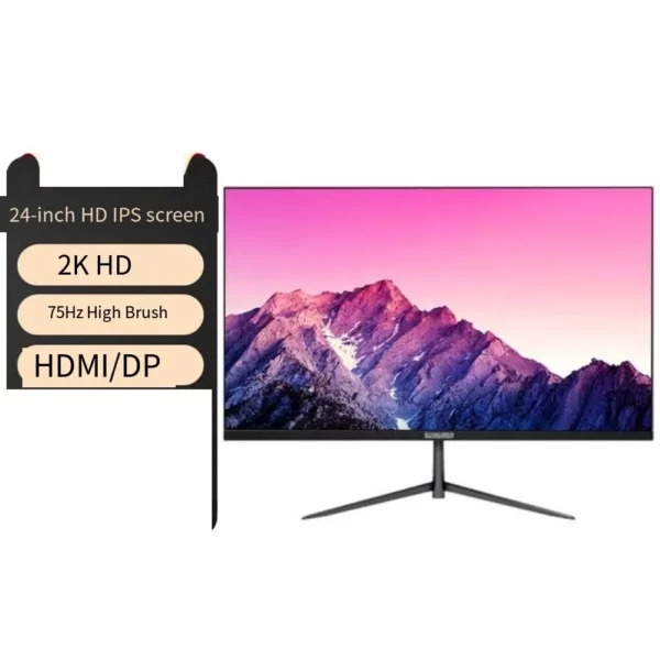 Moniteur LCD 24 pouces, résolution HDMI + VGA, 1920x1080/2560x1440, écran MVA/IPS, écran de bureau, moniteur 24 pouces, 75/165Hz – Image 3