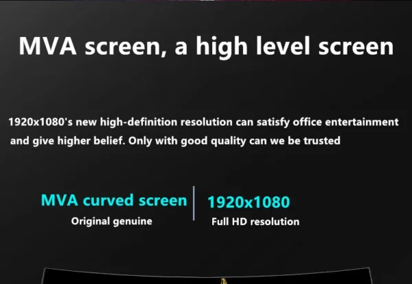 Écran incurvé d'ordinateur Gaming MVA FHD 24/27 P, 1080 pouces, 75Hz, 2800R HDMI/VGA DCR, protection des yeux, VESA 100x100, réponse 2ms – Image 19