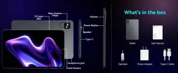 Headwolf FPad7 8.4 pouces tablette Android14 MTK dimension 7050 CPU 2560x1600 IPS/16GB + 256GB/6500mAh/4G LTE tablettes – Image 25