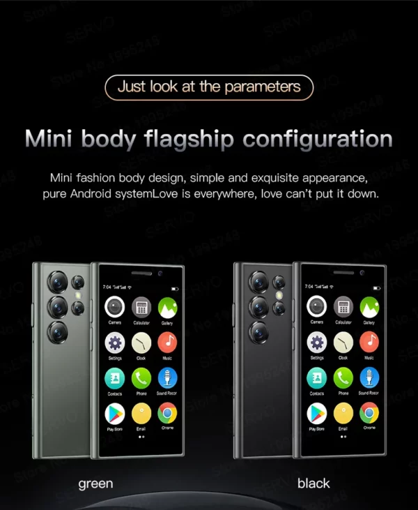 SERVO-Mini Smartphone de Poche S24, 2 Go, 16 Go, 4G, Netcom, Système Natif Android, MT6737, WIFI Hotspot, Petite Paume, Smart Morning, Nouvelle Mise à Jour – Image 32