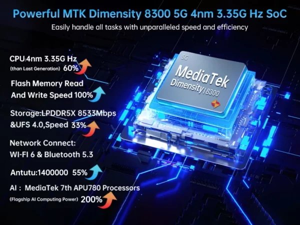 【 Premier du monde】Unihertz par 8849 Tank 4 pro Smartphone 5G avec projecteur 720P Dimensité 8300 36 Go + 1 To Téléphone portable 3k AMOLED Android – Image 12