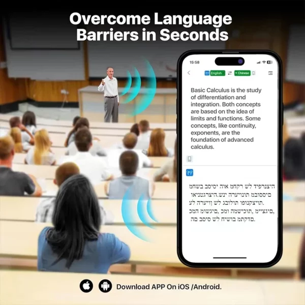 UYUXIO – écouteurs de traduction en temps réel, oreillettes de traduction de langue AI, 144 langues et Accents, oreillettes 3 en 1 OWS pour les entreprises – Image 2