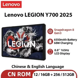 Version CN Lenovo légion Y700 2025 onglet tablette de jeu 256GB 512GB Gen 3 8.8 "165Hz affichage 6550mAh 68W charge Android 14
