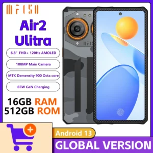 IF150-Téléphone Portable Robuste Air2 Ultra 5G, Écran AMOLED 2K, 6.8 Pouces, FHD +, 120Hz, 16 Go + 512 Go, Caméra 108MP, Ultra-mince, Robuste, Charge 65W, Android