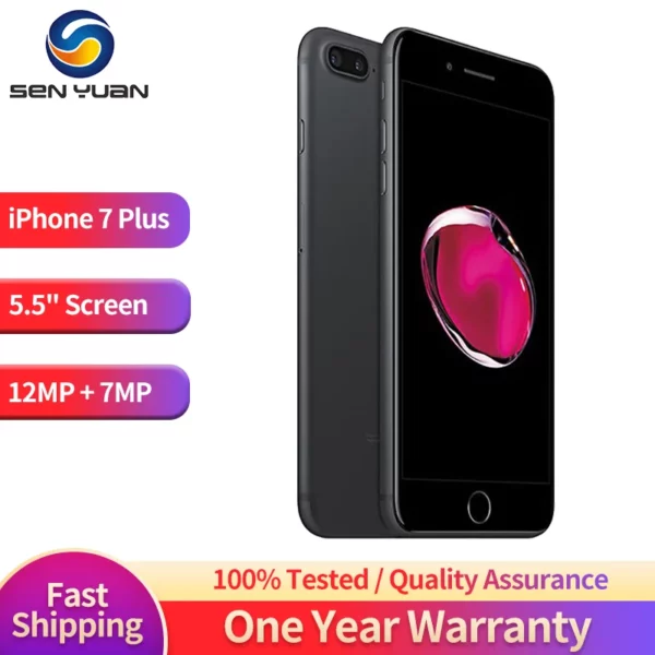 APPLE-Authentique smartphone iPhone 7 Plus de 32, 128 ou 256 Go, téléphone portable, écran LCD Retina IPS de 5.5 pouces, connectivité NDavid, connectivité 4G, IOS, A10, façade Core, lecteur d'empreinte digitale