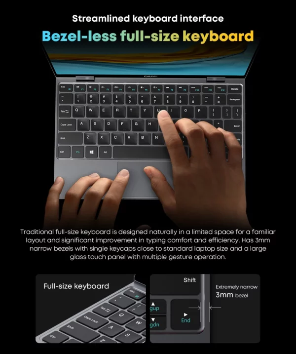 CHUWI MiniBook X ordinateur portable tablette 2 en 1 Intel N150 CPU 10.51 "FHD IPS écran 12GB LPDDR5 512G SSD Windows 11 ordinateur portable 1200*1920 – Image 17