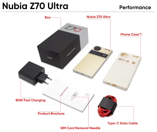 Version mondiale Nubia Z70 Ultra 5G Smartphone 6.85 "144Hz AMOLED écran Snapdragon 8 Elite 6150mAh batterie 80W charge NFC IP69 – Image 14