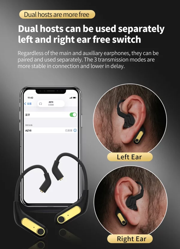 KZ – écouteurs sans fil Bluetooth AZ15, mise à niveau, câble 5.2, crochet d'oreille sans fil avec étui de chargement, AZ09 PRO AZ10 Z1PRO Z3 – Image 17