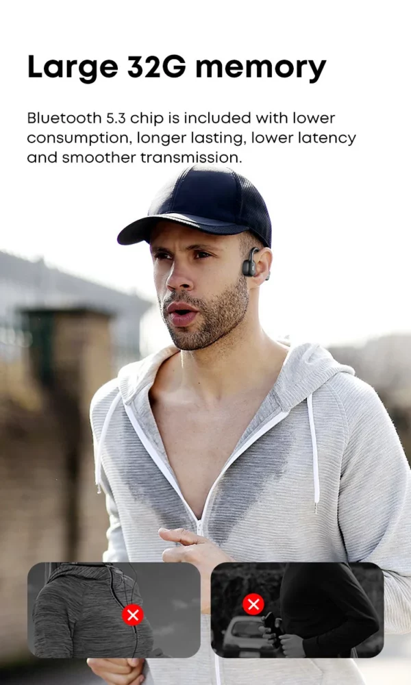 Xiaomi Mijia – écouteurs à Conduction osseuse, Bluetooth, micro sans fil, étanche IP68, lecteur MP3, Hifi, pour natation, 32 go – Image 17