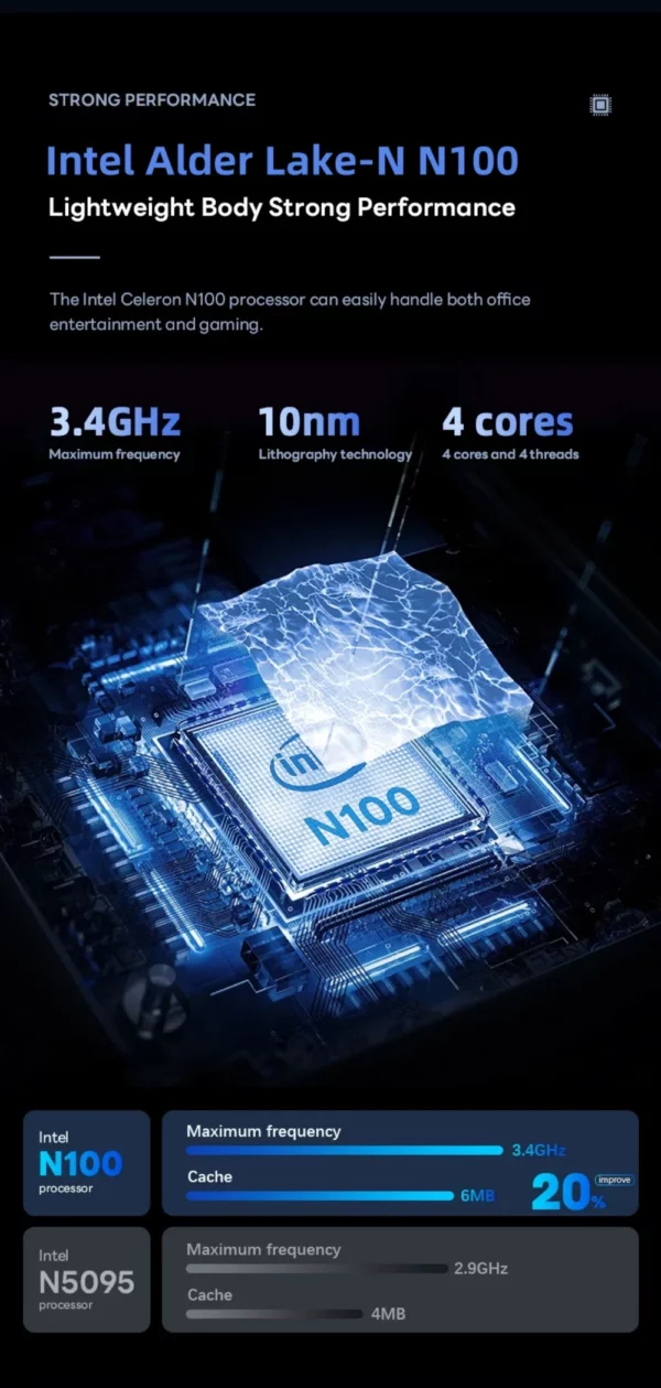 Ordinateur portable double écran 15.6 "IPS 2K écran étroit à quatre côtés 7" écran tactile IPS 32 Go Intel N100 CPU 4 cœurs 4 fils jusqu'à 3.4 GHz – Image 12