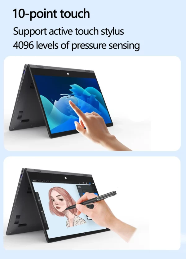 Processeur Intel N100 14 pouces 32 go DDR4 2 to SSD mince ordinateur portable YOGA 6000 mAh tablette 2-en-1 1920*1080 écran tactile 360 °   Bureau rabattable – Image 21