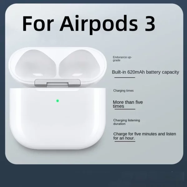 Étui de chargement sans fil pour écouteurs Bluetooth, pour AirPods Pro 1 2 3, boîtier de chargeur, compartiment de chargement de remplacement pour AirPods 3 et 4bin – Image 9
