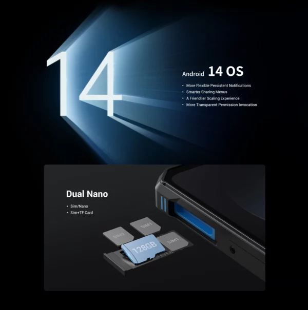 FOSSiBOT F105 Smartphone robuste Android 14 12GB + 64GB téléphone portable 6.745 "HD + écran IPS 20MP caméra 10300mAh téléphone portable – Image 35