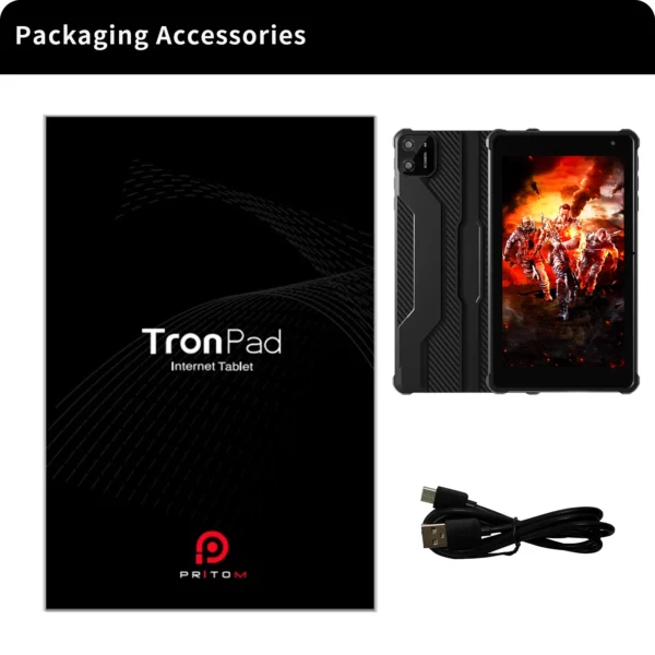 Tablette PRITOM Tablette Android 14 7", 8 Go de RAM (3 + 5 Go d'extension) 64 Go de ROM, processeur Octa-Core A523, WiFi 5G + WiFi6, double caméra, noir – Image 11