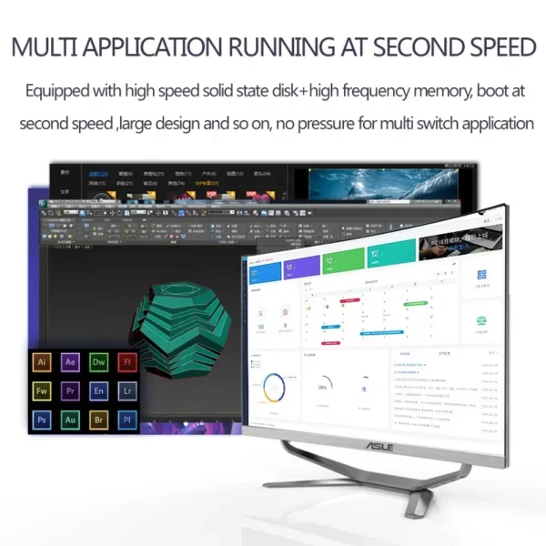 Ordinateur de bureau de jeu 24 27 32 pouces, tout-en-un, écran incurvé tout-en-un, I7 I5 I3 AIO, pour le bureau et la maison, offre spéciale – Image 4