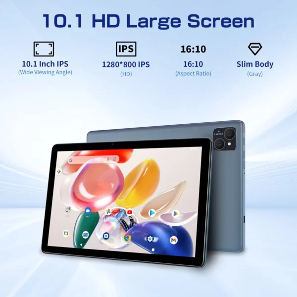 VASOUN-Tablette Android 14 de 10.1 Pouces, 12 Go (6 + 6 Extensions) de RAM, 128 Go, Dean, Octa Core, Touriste Epi4 G Débloquée avec WiFi 2.4G/5G et GPS – Image 4
