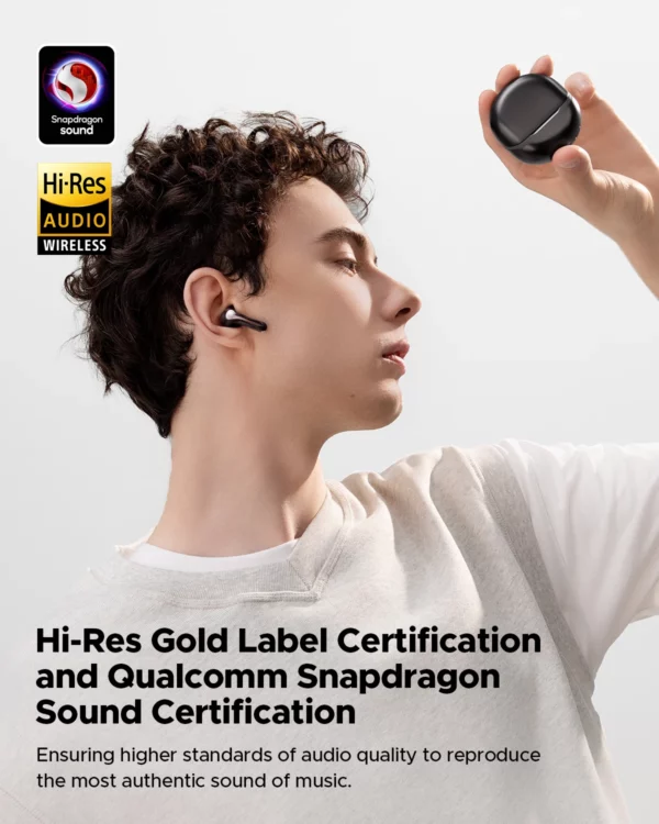 SoundPEATS-Écouteurs sans fil Air5 ANC Bluetooth 5.4, audio haute résolution, aptX lossless,CVC V8.0,6MIC AI, réduction du bruit des appels, IPX5 – Image 4