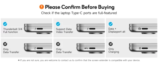 Dopesplay 14.1 pouces ordinateurs portables extension d'écran Triple double FHD 1200P IPS moniteurs portables pour Windows Macbook Chrome 13.3-17.3 pouces – Image 13
