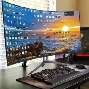 Moniteur d'ordinateur, 34 pouces, écran incurvé, 3440*1440p,quasi-4K,165hz, réponse extrême 1ms, 21:9 ultra large, jeux et bureau applicables