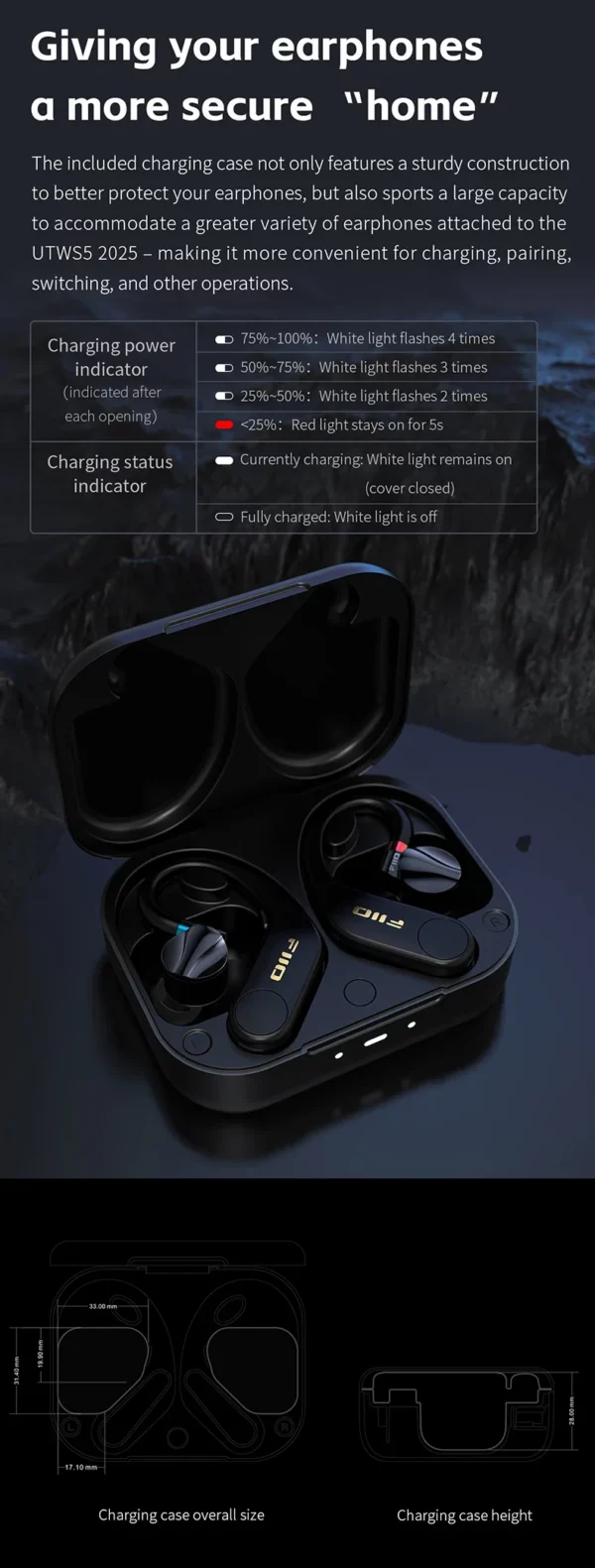 FiiO UTWS5 2025 véritable écouteur sans fil étanche écouteurs crochet écouteur ampli pour IEM Bluetooth écouteur Hifi son stéréo personnalisé – Image 20