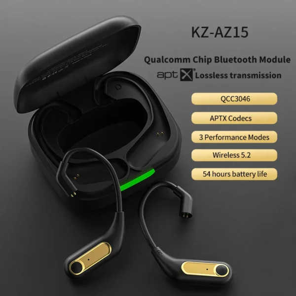 KZ – écouteurs sans fil Bluetooth AZ15, mise à niveau, câble 5.2, crochet d'oreille sans fil avec étui de chargement, AZ09 PRO AZ10 Z1PRO Z3 – Image 4