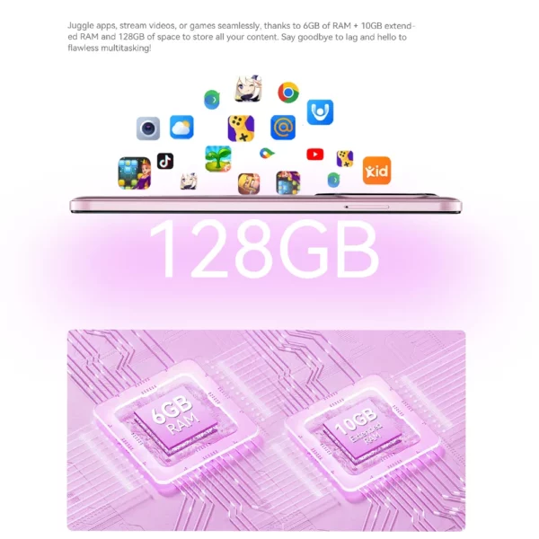 Cubot A30 Smartphone , Android 14, 4G, 16 Go, 6 Go + 10 Go de RAM, 128 Go de RAM, Dean 90Hz, écran 6.745 ", 5100mAh, caméra arrière 48MP, Face ID – Image 17