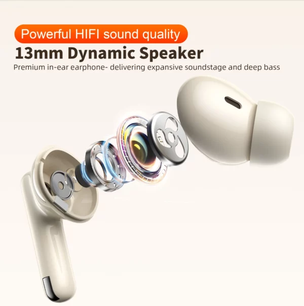 Écouteurs sans fil, QERE E38, nouveau TWS Bluetooth 5.3, Microphone HD, écouteurs HIFI, pilote 13mm, écouteurs étanches pour jeux à faible latence – Image 12