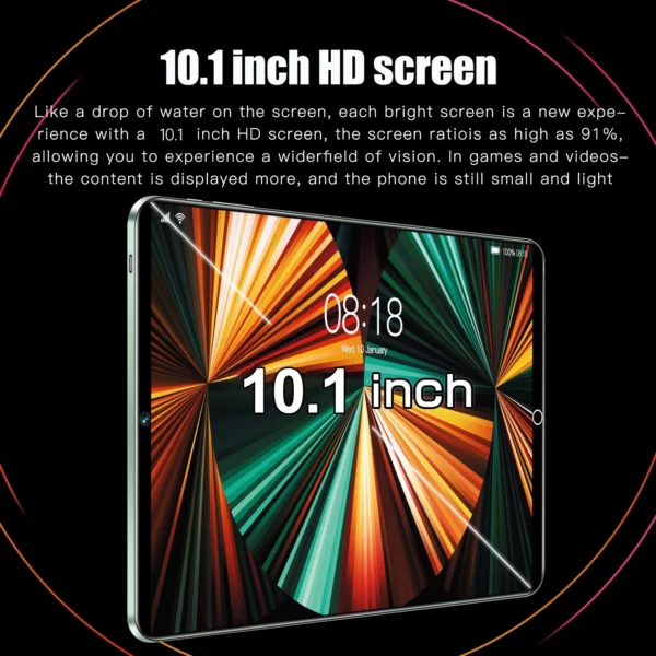 Tab-Tablette Android Version Globale de 10.1 Pouces, 8 Go + 256 Go, Dean, 12/8000mAh, Processeur 10 Cœurs, Prise en Charge 4G/5G, Google Play, Originale, 2024 – Image 15