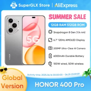 2025 HONOR 400 Pro Version mondiale 5G Smartphone Snapdragon 8 Gen 3 120Hz 6.7 "écran AMOLED 200MP caméra 100W SuperCharge NFC
