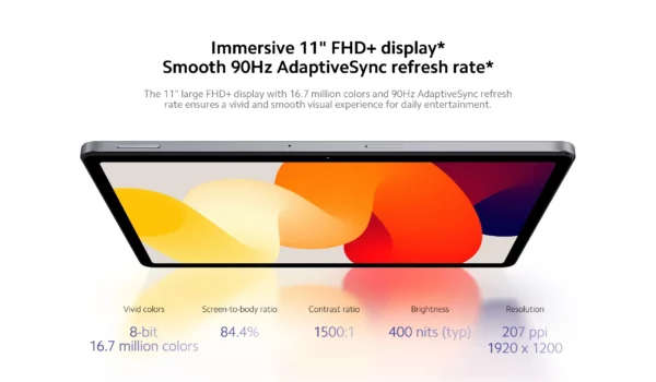 Xiaomi-Tablette Redmi Pad SE, Mi, Snapdragon, Version globale®Hautréusde façade 680 Dolby Atmos®Écran de 11 Pouces, 90Hz, 8000mAh – Image 15