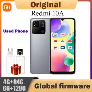 Smartphone 10A 6GB 128GB Original Xiaomi Redmi Global 6.53 'écran HD Helio G25 Octa Core 13MP empreinte digitale 5000mAh téléphone utilisé